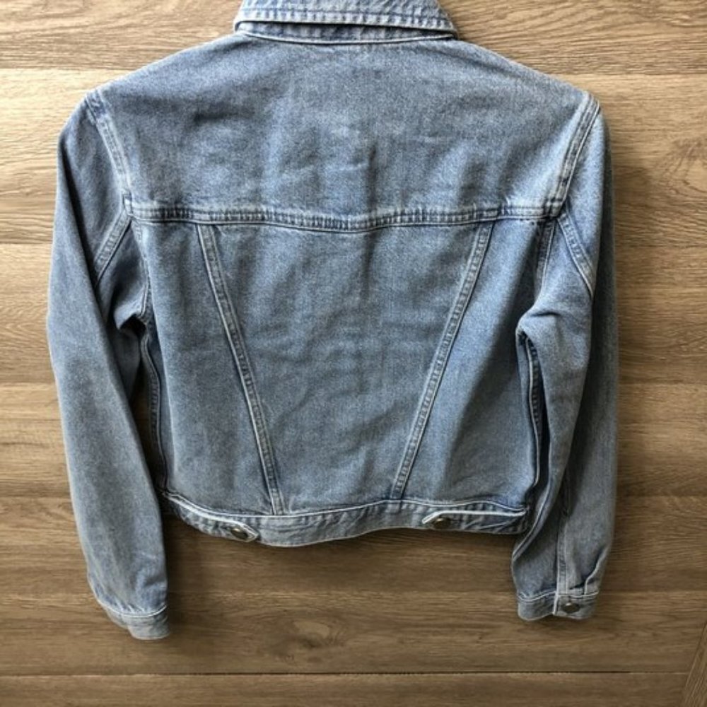 Asos Denim Womens Size 4 Crop Jean Jacket NEW - Picture 4 of 5